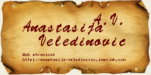 Anastasija Veledinović vizit kartica